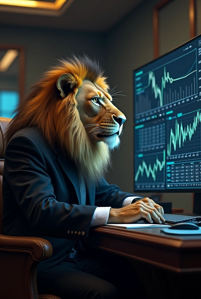 Publicación
Originalidad de escala
Variaciones
Descarga
Generation Data
Prompts
Txt2Img
a majestic lion with a large mane sitting at a desk, wearing an elegant suit, analyzing stock market graphs on a large computer, (best quality,4k,8k,highres,masterpiece:1.2),ultra-detailed,(realistic,photorealistic,photo-realistic:1.37),detailed fur, detailed facial features, detailed paws, detailed suit, elegant pose, ornate desk, complex stock market graphs, modern computer setup, dramatic lighting, cinematic composition CON CARA MUY FEROS Y NEJADO