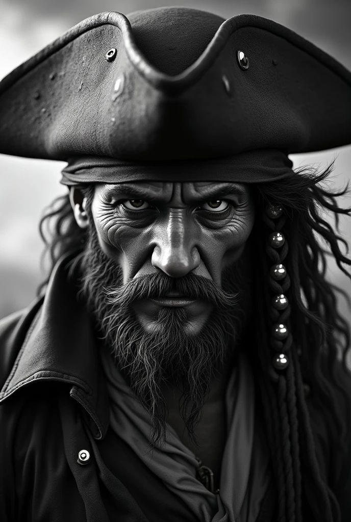 Black and white pirate face