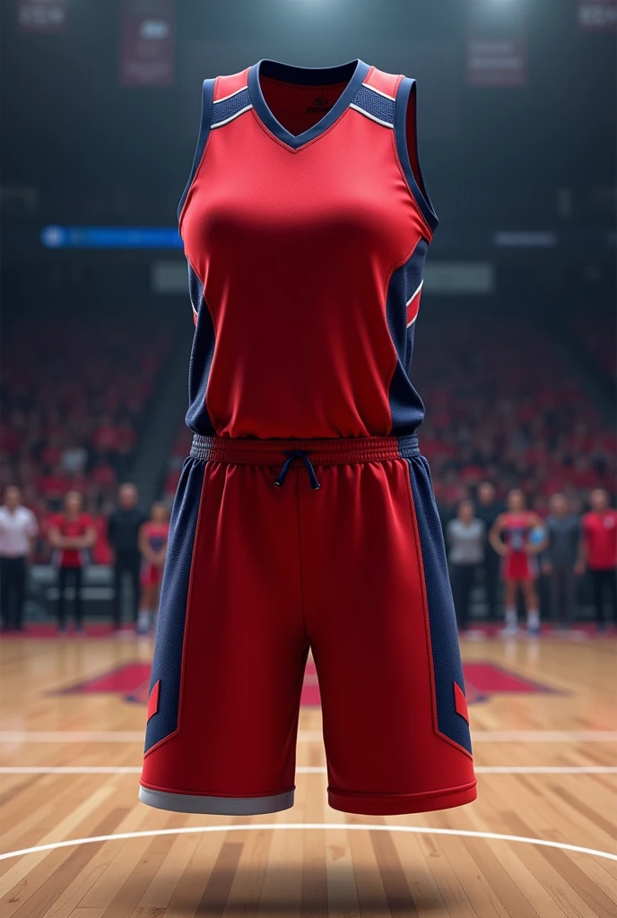 Women&#39;s basketball uniform design (red and dark blue)