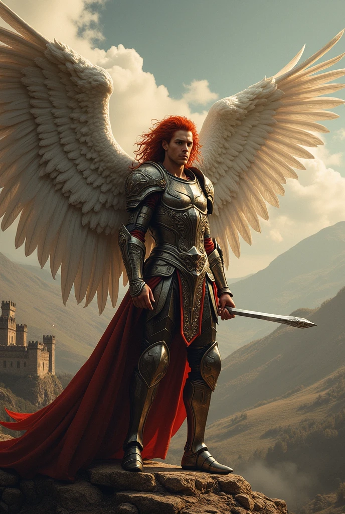 redheaded medieval warrior angel