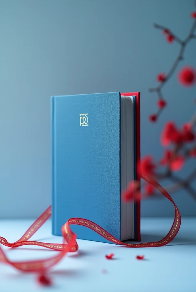 Create a Minimalist Blue Book Photo with Red Theme