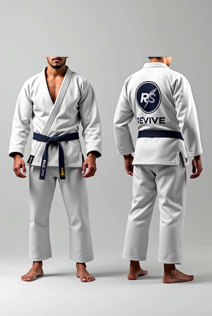 Jiu jitsu kimono mock-up full front and back too with revive sports logo