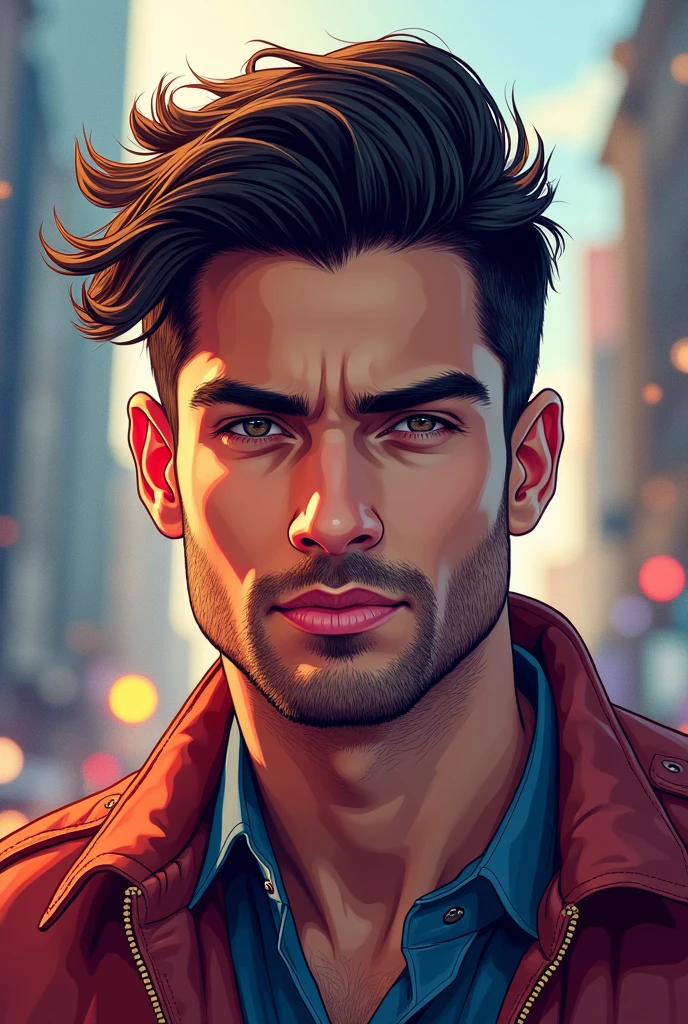Generate handsome Boy Photo age 25-28, As a twitter warrior, add text on image “Happy Burthday Ram Anna”