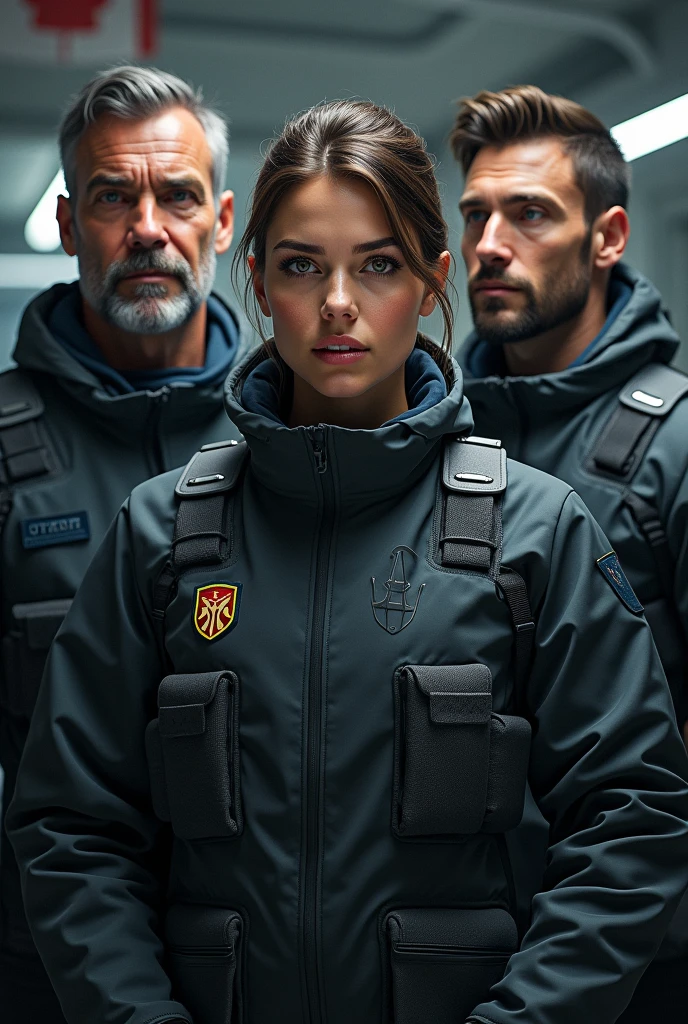 Premier aperçu de l’équipe : Capitaine Morel, Lieutenant Léa Bouchard (la seule femme pilote), et Sergent Damien Lefèvre. La tension et l'excitation sont palpables.