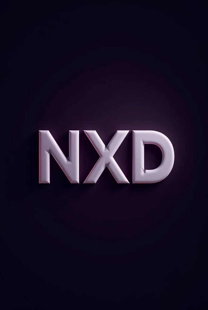 Create an image with just the acronym NXD, in black and dark purple, with letter effects with hollow letters and slightly thick fonts