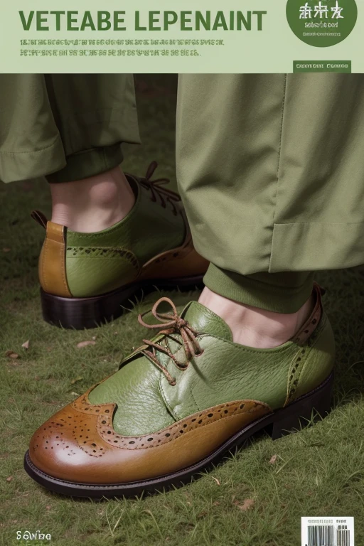 create an A4 cover for a word document for presenting a document on entrepreneurship of vegetable leather footwear made from cactus leather and elephant ear leaf leather. The cover must contain the company name "OPUNTIA" must have moss green tones,olive or mint and terracotta