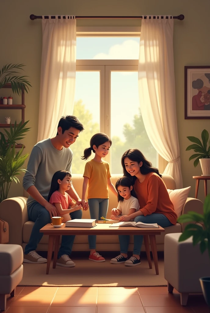 In a quiet suburban home, vivand aa família composta por três meninas: Ana, Laura and Beatriz, and a , Michael, besides their parents, Carlos and Fernanda. All family members are united by a common goal: build a bright future.