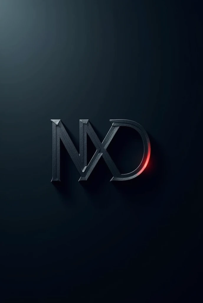 Create an image with just the acronym NXD, in black and dark blue, with letter effects with hollow letters and slightly thick fonts
