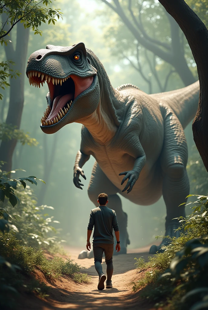 MrBeast transforming into trex