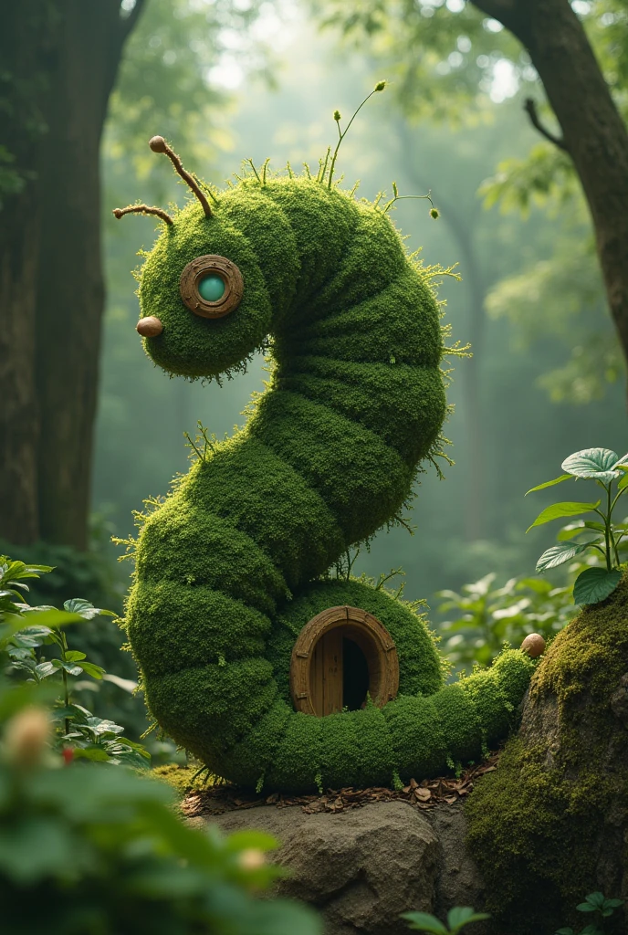 Make a caterpillar-shaped house using your whole body