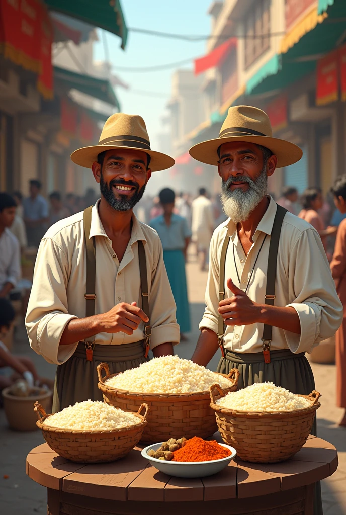 Men selling rice pudding 