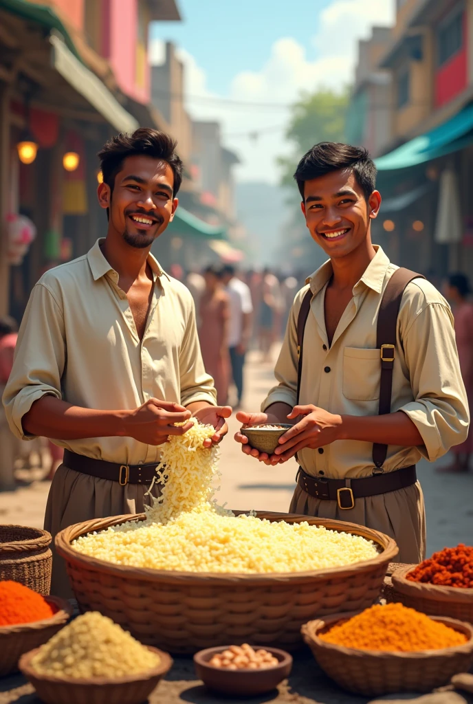 Men selling rice pudding
