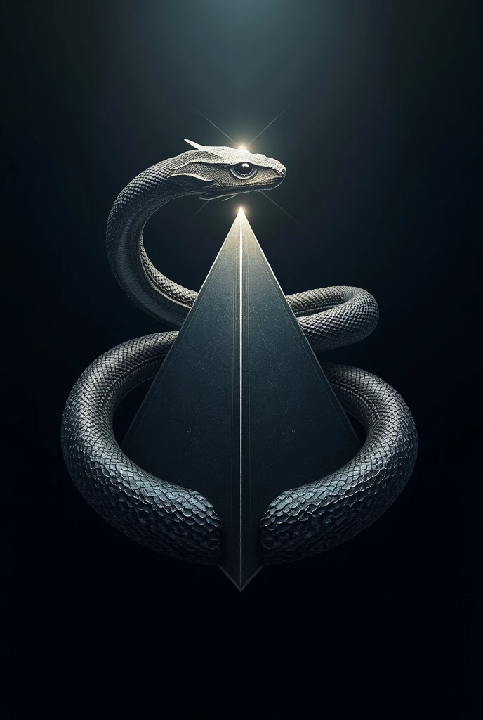 Logo, pyramid with an eye in its center and a snake around the pyramid.