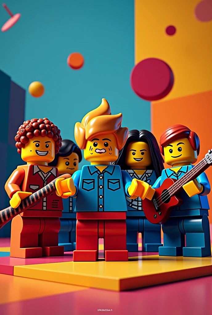 Make the album cover "daltonico" from the swarm band lego version