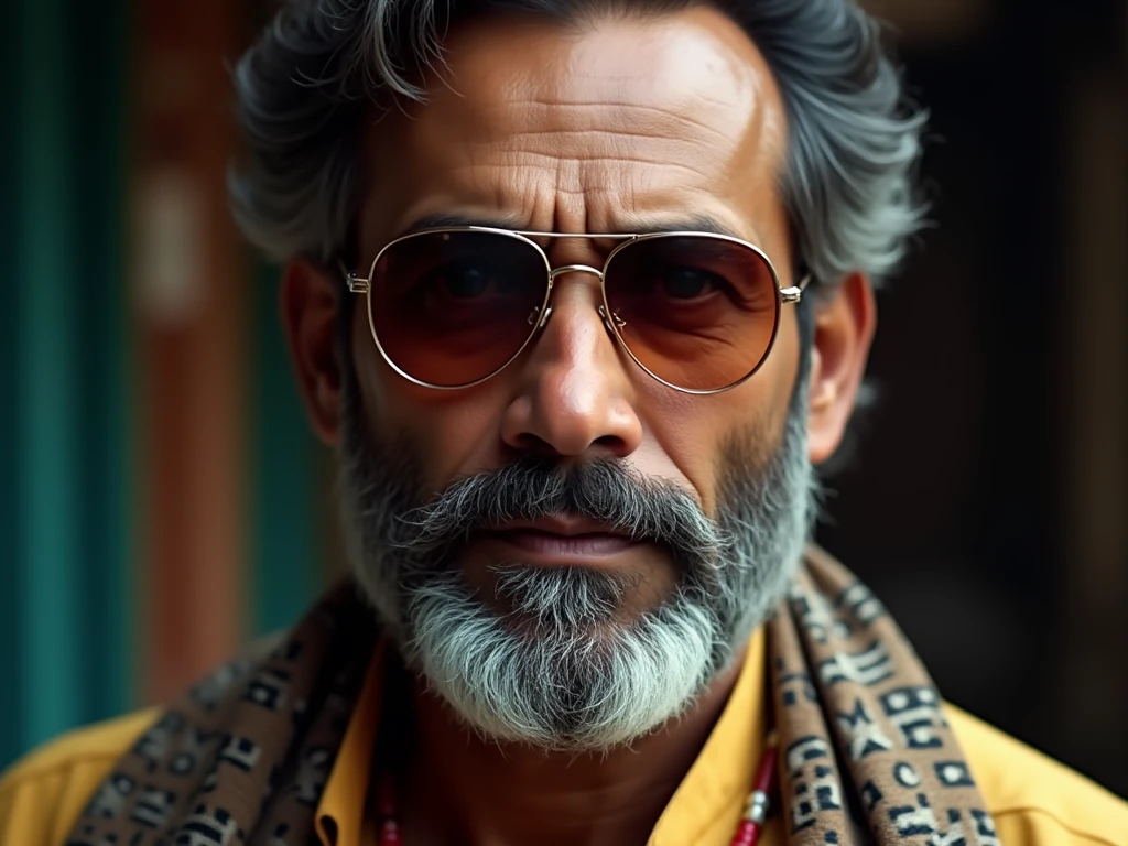 a medium shot of India Men with sunglasses.