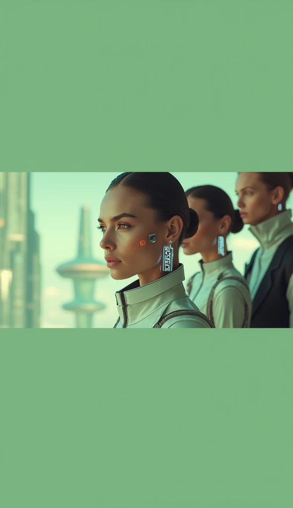 futuristic background and enhance the appearance of people