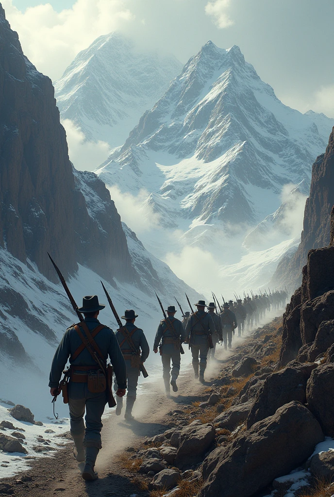 Federals attacking up the mountains