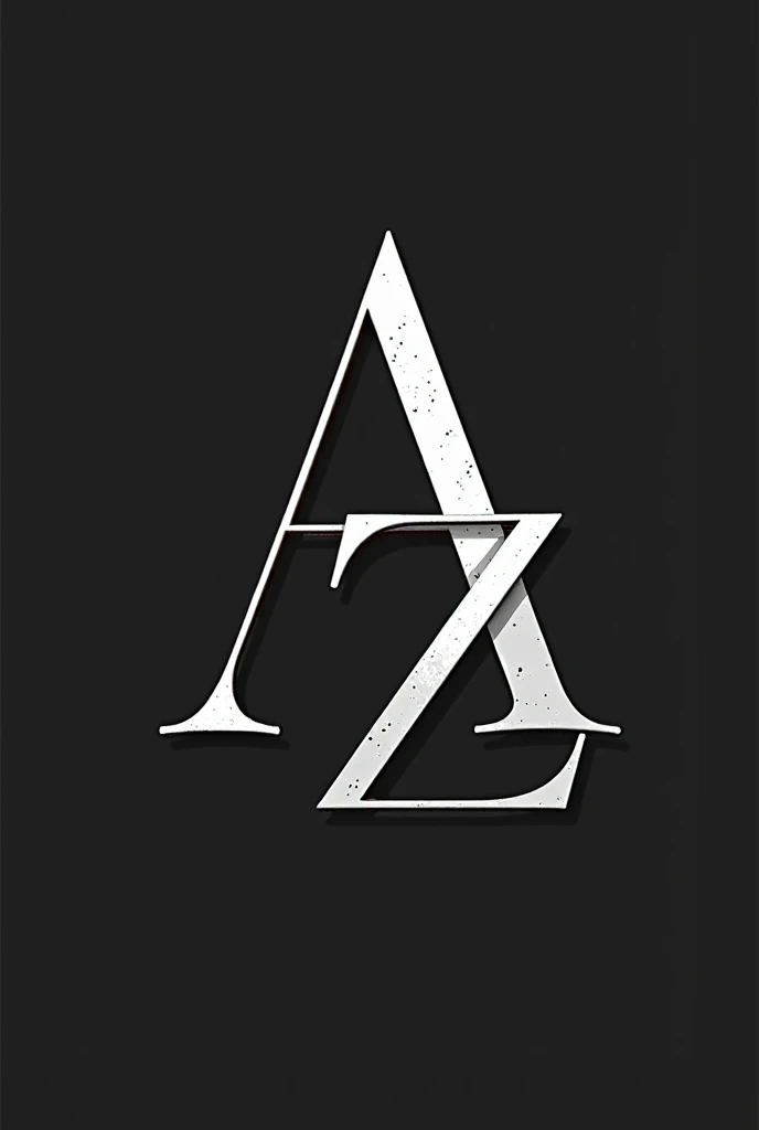 create elegant black and white typography with the acronym AZ