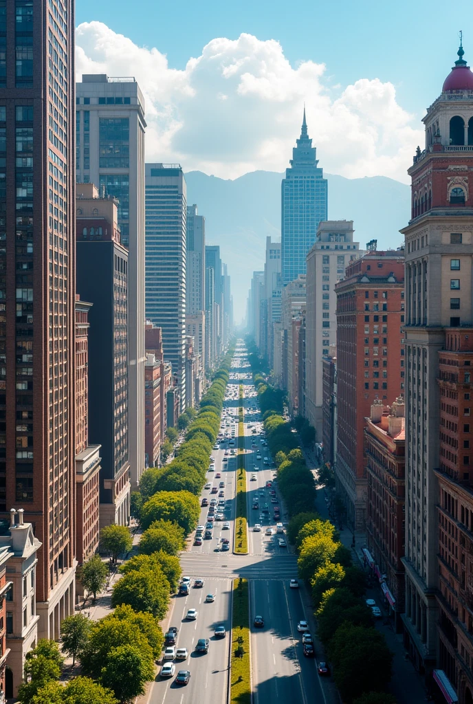 Have several tall residential and office buildings that are separated, with a different design each one of them on an avenue in the city of Arequipa. That has satellite view