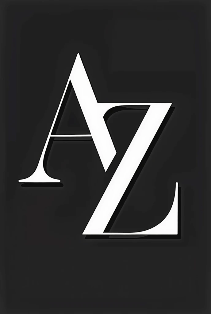 create elegant black and white typography with the acronym AZ
