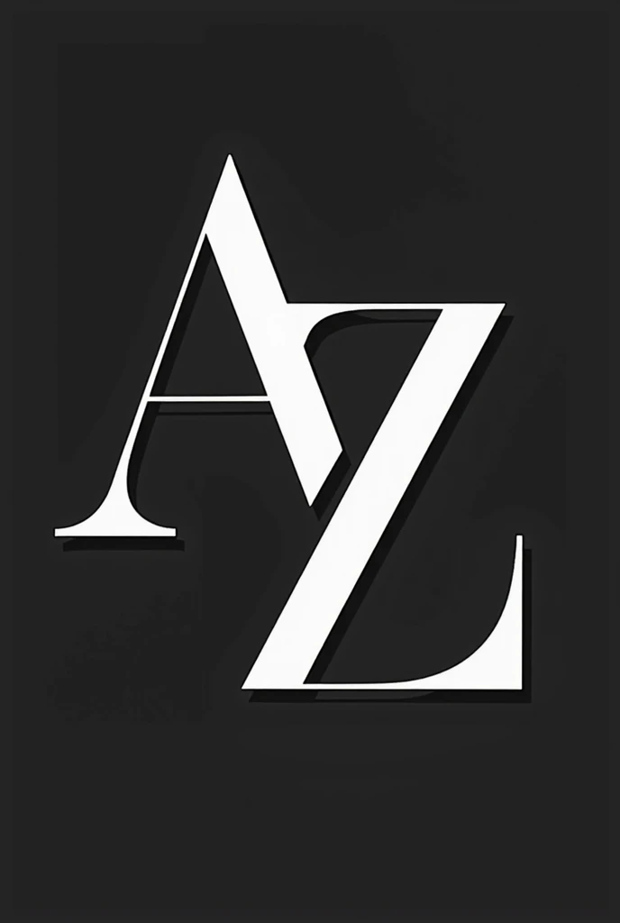 create elegant black and white typography with the acronym AZ