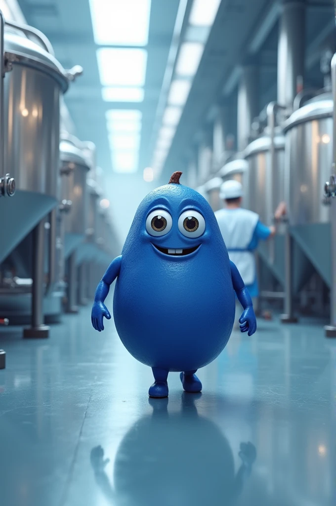 Blueberry arriving at the yogurt factory