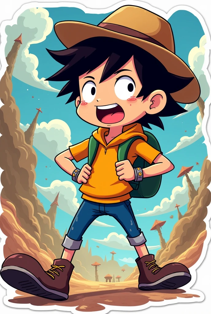 Emote adventura time fin anime sticker