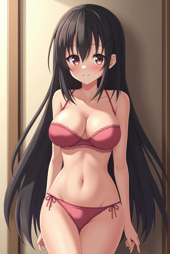Busty anime girl shows her naked tits no underwear