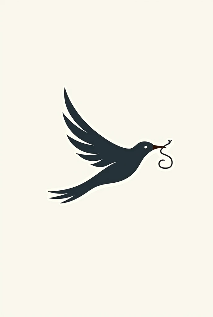 Create a logo with a flying bird carrying a needle