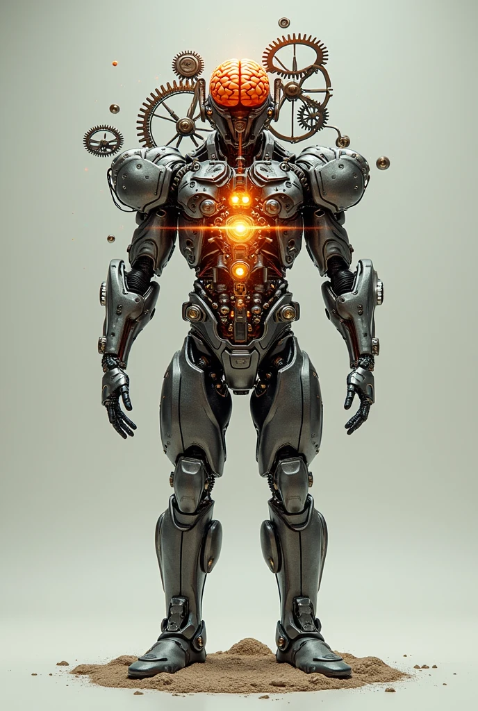 I need a representation of the body where you can see a brain connected to a system of gears. (like a machine where the brain is the motor for the gears to work)