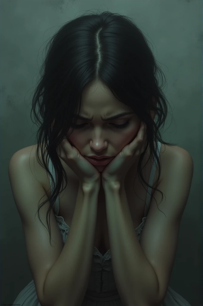 Create a woman with severe anxiety and sadness