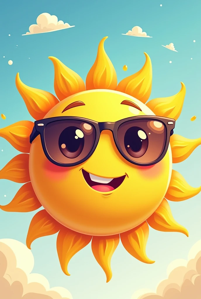An animated sun with sunglasses
