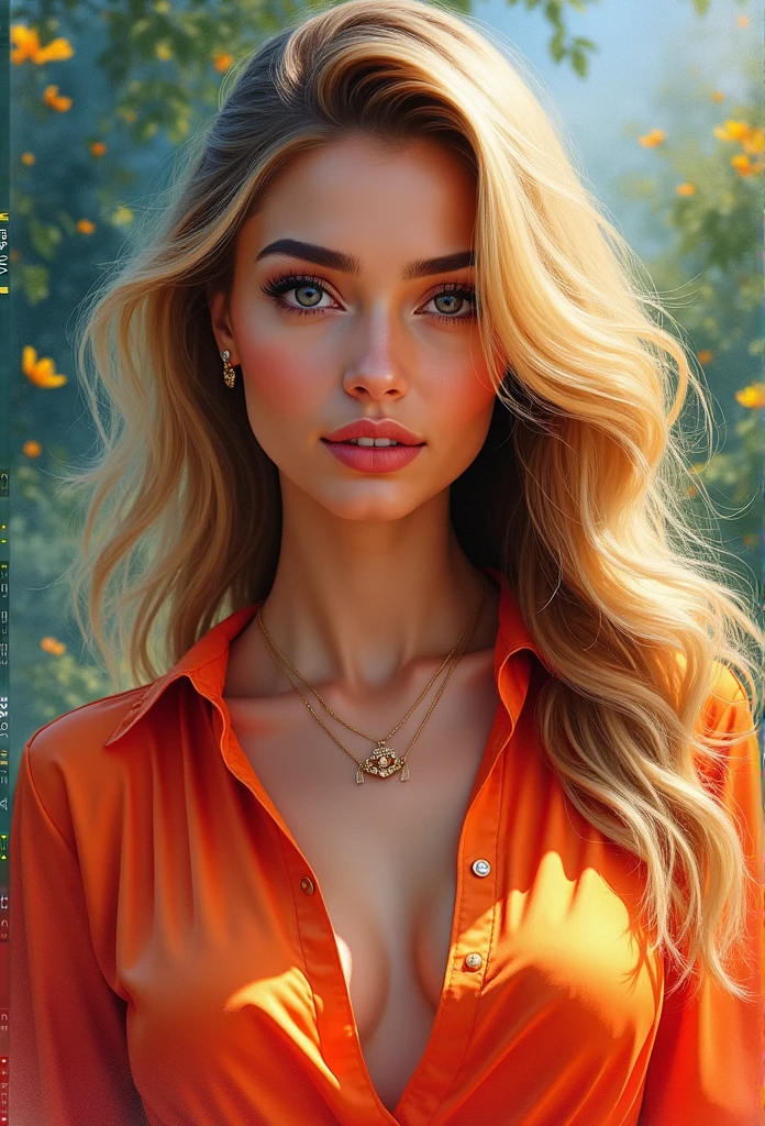 a water color painting of a Mexican woman with a silk shirt and a colorful background, gorgeous digital painting, beautiful character painting, elegant digital painting, fully clothed. painting of sexy, hd digital painting, beautiful digital painting, detailed painting 4 k, stunning digital painting, gorgeous woman, realistic female portrait, beautiful digital artwork, blonde woman