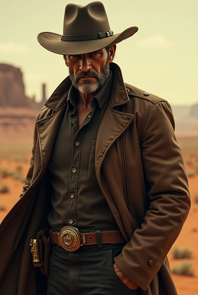 a detective who lives in the Wild West but has now allied himself with crime to pursue his dream
