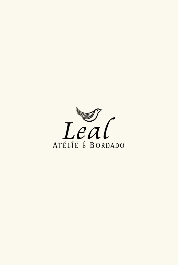 Create a logo brand with the name Leal Ateliê e Bordado and a bird