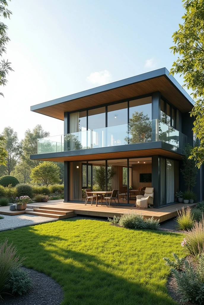 a building, where it is a sustainable company with few weeds 