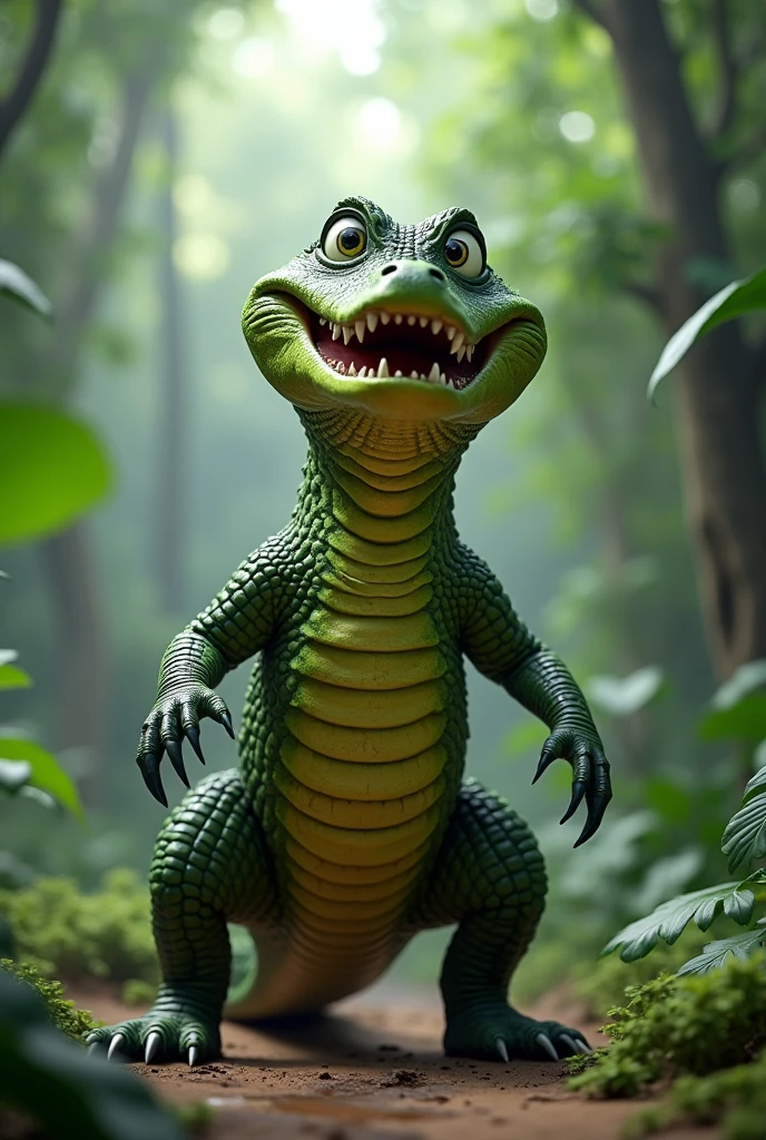 standing animated crocodile
