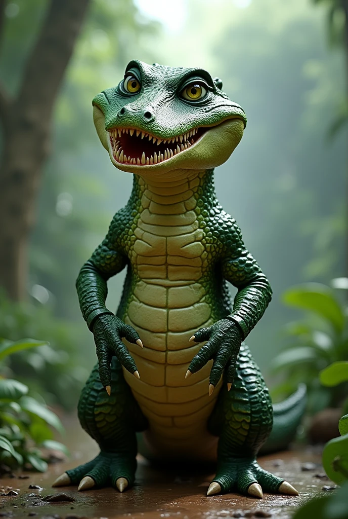 standing animated crocodile