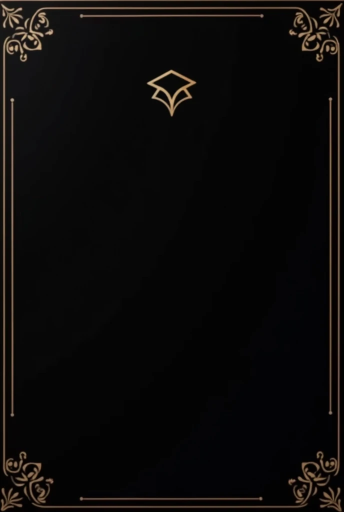 Give me the black background with elegant little gold details and a little grad cap on the top right for a grad invitation card and no flowers