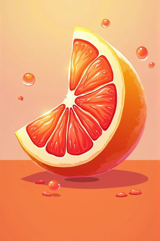 A grapefruit soda logo with vibrant colors