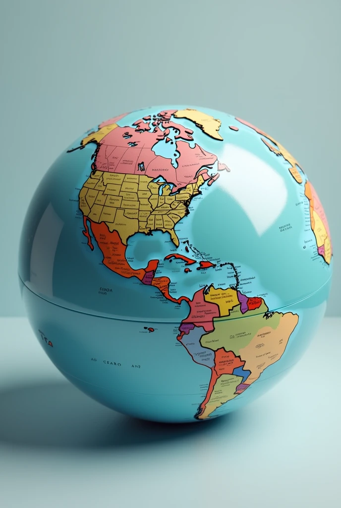 Globe with America and Canada highlighted
