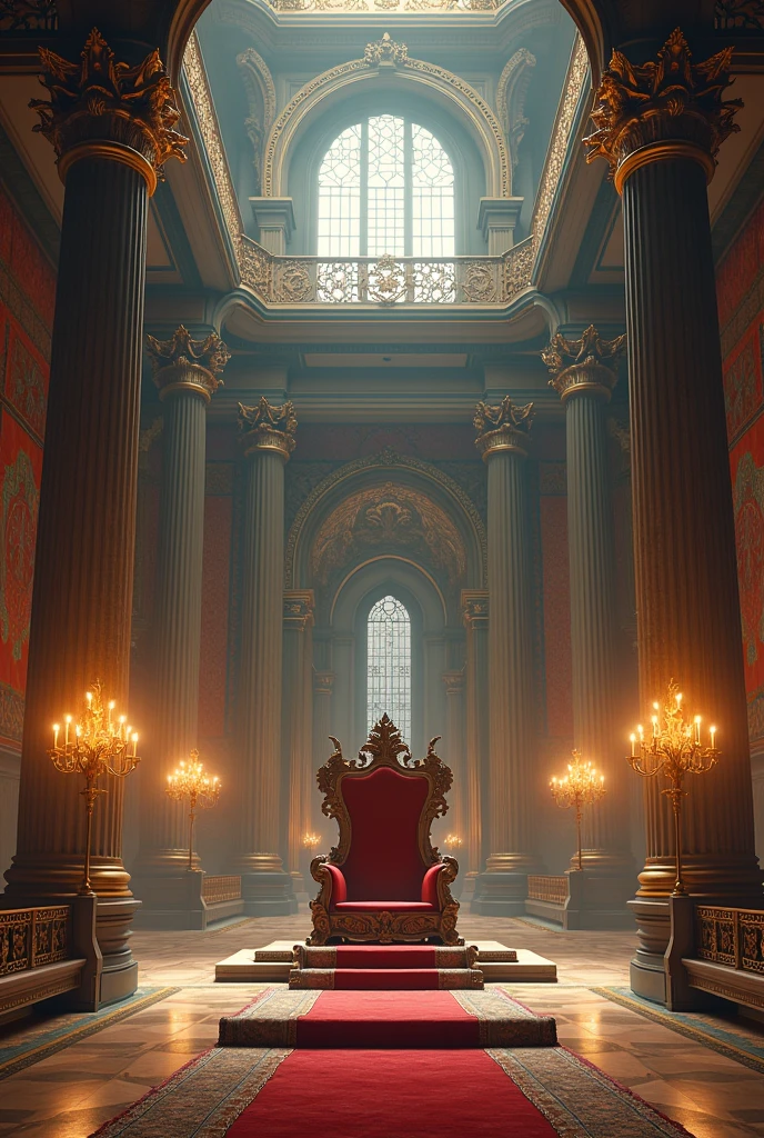 A throne room in a palace, image in horizontal format enlarges the image
