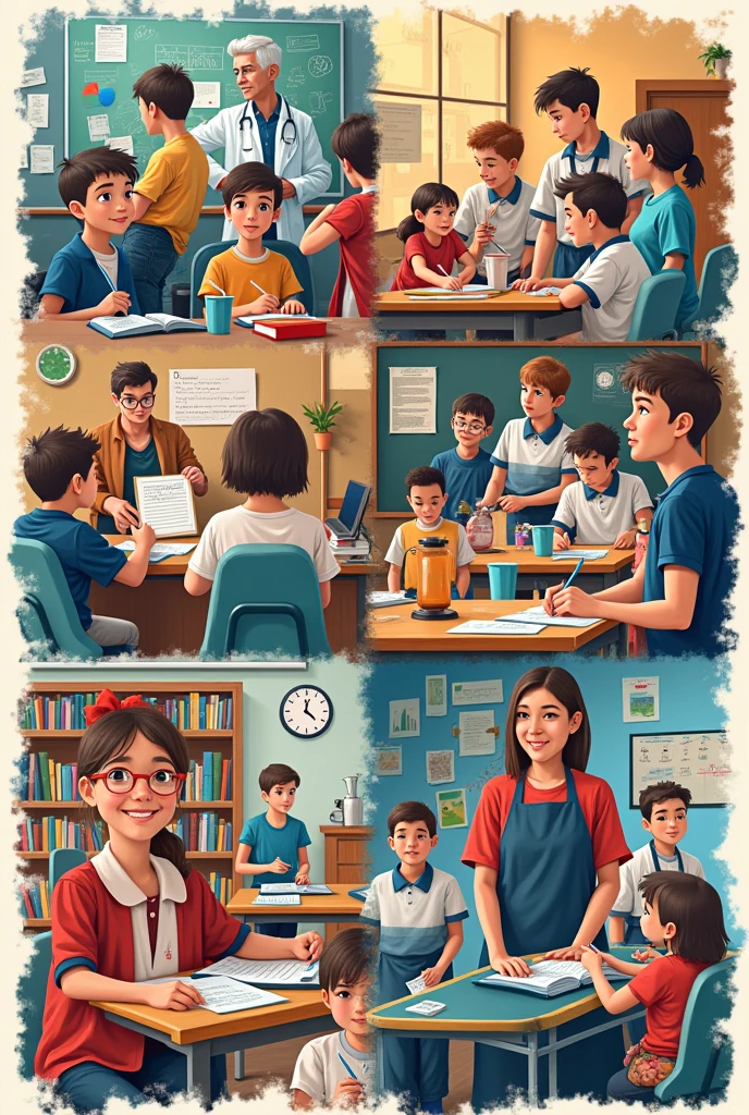 Collage of various school images