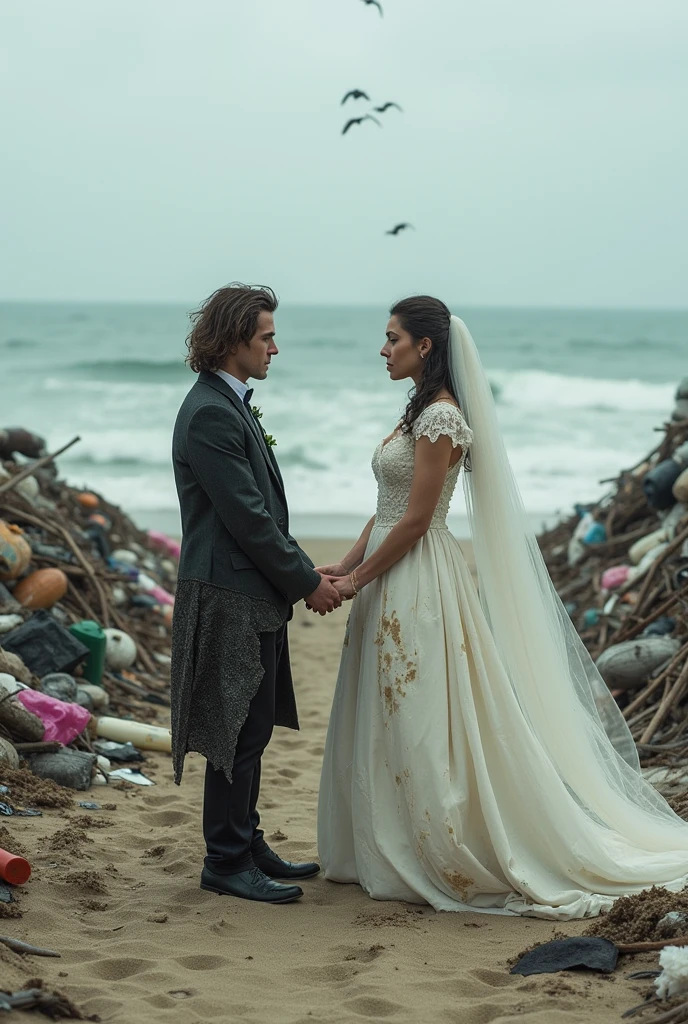 wedding, garbage, playa, Mar, sound