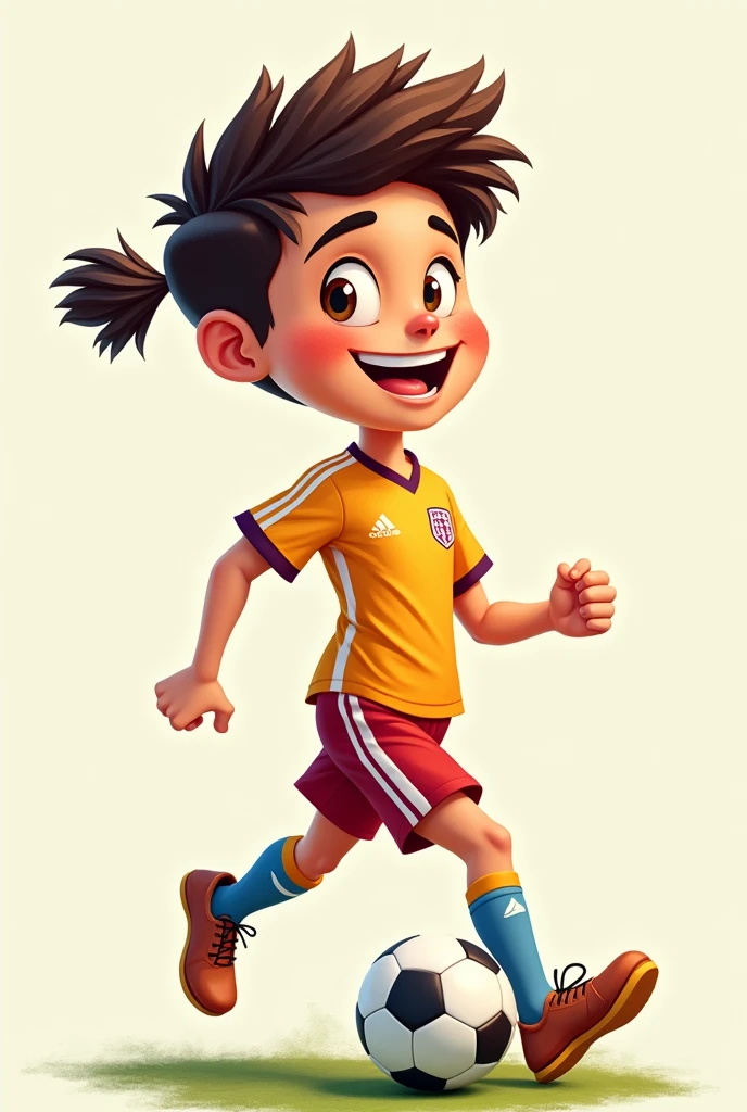 create a footballer (soccer) that does not belong to any team, that looks like a cartoon