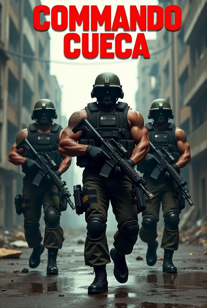 3 armed men with the name Commando Cueca written on top in red