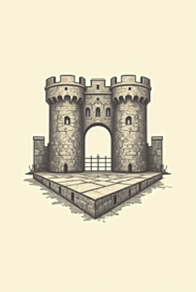 Avignon Football Club logo. Color: ivory. I want to see a fortress here.