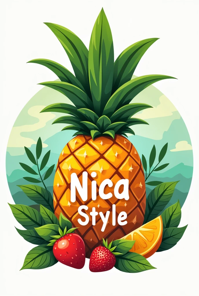Make me a logo to sell fruit smoothies with the name Nica Style