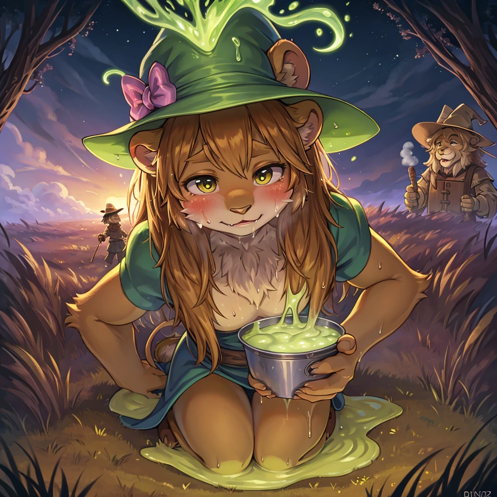 (The Wizard of ooze) , Lion, Tin Man, Scarecrow and Girl , Sensational scenes from movies , moist thin eyes , glossy lips , Swollen cheeks, steamy breath , look of pain