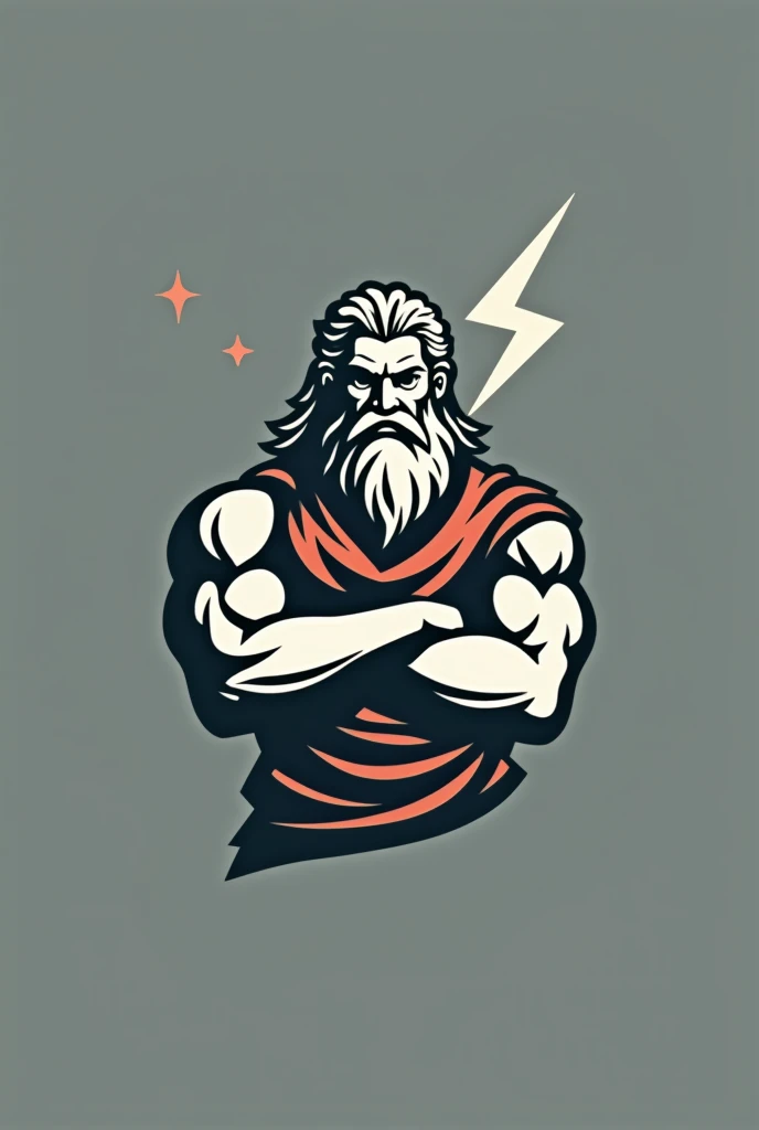 Make me a logo with Zeus with the number 6 and the name Six Gylia, very simple.